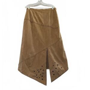 Vintage‎ Y2K Brown Tan, long maxi skirt. Studded design.